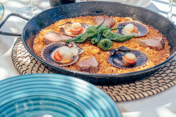 Arroz con vieiras y atún del estrecho - Cocina